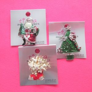 nwt ugly christmas jewelry santa claus xmas pins